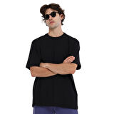 Wink Oversize Erkek Siyah Günlük Stil T-Shirt 25KE1024-SYH