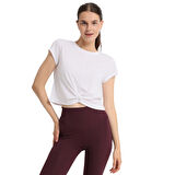 Marana Cropped Top Kadın Beyaz Günlük Stil T-Shirt 25KK1032-KBYZ