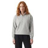 Cleo Zip Neck Kadın Gri Günlük Stil Sweatshirt 26YK0006-KML