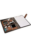 Kapaklı Sekreterlik Padfolio Hesap Makinalı A4 100 Yaprak Kapasiteli Vegan 24,5x32 cm