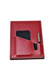 Deri Defter Günlük Journal Ajanda Tarihsiz Çizgili Telefon Kılıflı 160 Yaprak Vegan 17x24 cm