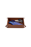 Masaüstü Organizer Düzenleyici Deri Dekoratif Sepet Kare Desktop Organizer Rainbow Vegan 16,5x16,5 cm