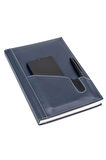 Deri Defter Günlük Journal Ajanda Tarihsiz Çizgili Telefon Kılıflı 160 Yaprak Vegan 17x24 cm