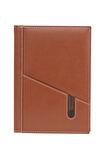 Deri Defter Günlük Journal Ajanda Tarihsiz Kareli Telefon Kılıflı 160 Yaprak Vegan 17x24 cm