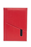 2026 YENİ YIL GÜNLÜK ÇİZGİLİ AJANDA DERİ TELEFON KILIFLI KAPAK 17X24 CM. KIRMIZI