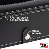 2K Suni Deri Peçetelik Mendil Kutusu 13*24*6 cm. Siyah