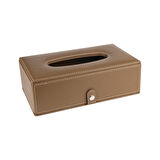 2K Suni Deri Peçetelik Mendil Kutusu 13*24*6 cm. Vizon