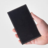 S.Deri Kartlık Cüzdan Kalemlik Siyah Wallet and Card Holder Vegan 9x15,5 cm. Black