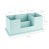 Masaüstü Deri Organizer Kalemlik 4 Gözlü Desktop Organizer Rainbow Vegan 10x12x25 cm.