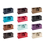 Masaüstü Deri Organizer Kalemlik 4 Gözlü Desktop Organizer Rainbow Vegan 10x12x25 cm.
