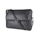 2K S.Deri Laptop Çantası,Tablet Çantası,13.3'' inç,Vegan,Omuz ve Valiz Askılı,Aksesuar ve Evrak Cepli,24*34*2 cm.,Siyah