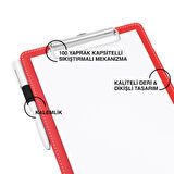Sekreterlik,A5 Küçük Boy,Kapaksız,A5 Clipboard Vegan Suni Deri,17,5x24,5 cm.,Kırmızı