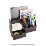 Masaüstü Düzenleyici,Kalemlik,Kumandalık,Küpbloknotluk,Tabletlik,Kitaplık,6 Gözlü,Çekmeceli,Desktop Organizer,Vegan,24,5*13*12
