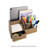 Masaüstü Düzenleyici,Kalemlik,Kumandalık,Küpbloknotluk,Tabletlik,Kitaplık,6 Gözlü,Çekmeceli,Desktop Organizer,Vegan,24,5*13*12