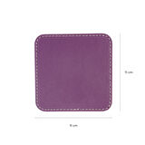 Bardak Altlığı,6’lı Set,Masaüstü Kare Cup Coaster,Vegan Suni Deri,11x11 cm.,Lila
