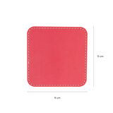 Bardak Altlığı,6’lı Set,Masaüstü Kare Cup Coaster,Vegan Suni Deri,11x11 cm.,Fuşya