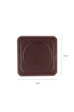 Bardak Altlığı,6’lı Set,Masaüstü Yuvarlak Cup Coaster,Vegan Suni Deri,11x11 cm.,Bordo