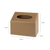Peçetelik,Çek Al El ve Yüz Havlusu Kutu Mendil,Kağıt Mendil Muhafaza Kutusu,Vegan Deri,9*22*18 cm. Vizon