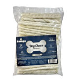 Zampa Beyaz Burgu Çubuk 100 Adet Kemik 5-6gr 12-13CM Yavru Köpek Diş Kaşıma Kemiği Stick Köpek Kemiği