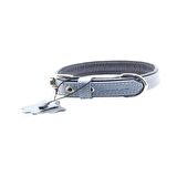 Yumuşak Dokulu Gerçek Deri Flatiron Köpek Boyun Tasması 2,5x47cm, Turkuaz Lacivert
