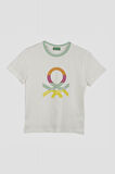 Kız Çocuk Bnt Renkli Logo T-Shirt - Beyaz | 7-8