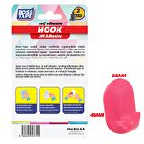 Boss Tape 3M Bantlı Mutfak Banyo Havlu Bornoz Pembe Duvar Askısı