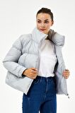 Tonny Black Gri Kadın Owersize Dolumlu Şişme Su Geçirmez Mont Tbg069 Gri-XS