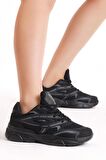 Tonny Black Unisex Siyah Faylon Taban Spor Ayakkabı Tbb013