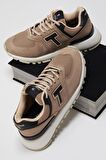 Tonny Black Unisex Bej Kaymaz Eva Taban Bağcıklı Sneaker