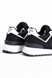 Tonny Black Unisex Siyah Beyaz Kaymaz Eva Taban Bağcıklı Sneaker