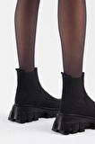 Tonny Black Kadın Siyah Süet Lastikli Rahat Kalıp Bot