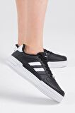 Tonny Black Unisex Siyah Beyaz Yanı Çizgili Bağcıklı Rahat Kalıp Sneaker