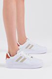 Tonny Black Unisex Beyaz Bej Yanı Çizgili Bağcıklı Rahat Kalıp Sneaker