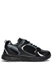 Tonny Black Unisex Siyah Füme Faylon Taban Bağcıklı Spor Ayakkabı