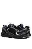Tonny Black Unisex Siyah Füme Faylon Taban Bağcıklı Spor Ayakkabı