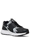 Tonny Black Unisex Siyah Cilt Faylon Taban Bağcıklı Spor Ayakkabı