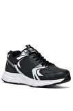 Tonny Black Unisex Siyah Cilt Faylon Taban Bağcıklı Spor Ayakkabı