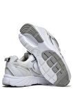 Tonny Black Unisex Beyaz Gümüş Cilt Faylon Taban Bağcıklı Spor Ayakkabı