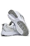Tonny Black Unisex Beyaz Gümüş Cilt Faylon Taban Bağcıklı Spor Ayakkabı