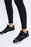 Tonny Black Unisex Siyah Beyaz Faylon Taban Rahat Kalıp Unisex Ayakkabı