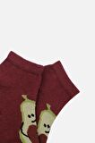 Mısırlı Unisex Pamuklu 3 Çift Avokado Desenli Çocuk Patik Çorap - M BABY-22