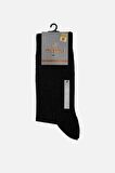 Mısırlı Erkek Lambswool (Koyun Yünü) Tekli Siyah Soket Çorap - M-63000-Si