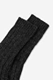 Mısırlı Unisex 5 Kat Alpaka Yünü Kışlık Tekli Antrasit Soket Çorap