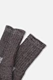 Mısırlı Unisex Alpaka Yünü Havlu Kışlık Kahve/Ekru Soket Çorap - M 6006-KE