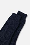 Mısırlı Erkek Merino Yünü Kışlık Tekli Lacivert Soket Ev Çorabı - M-6042-L
