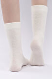 Mısırlı Kadın Koyun Yünü Tekli Ekru Soket Çorap M 75002 E