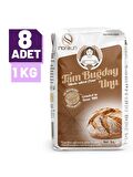 Taş Değirmen Tam Buğday Unu 1 Kg 8 Adet (VEGAN)