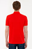 Nar Çiçeği Slim Fit Basic Polo Yaka T-Shirt