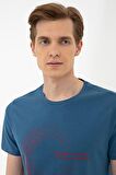 Mavi Slim Fit Bisiklet Yaka T-Shirt