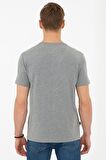 Gri Melanj Slim Fit Bisiklet Yaka T-Shirt